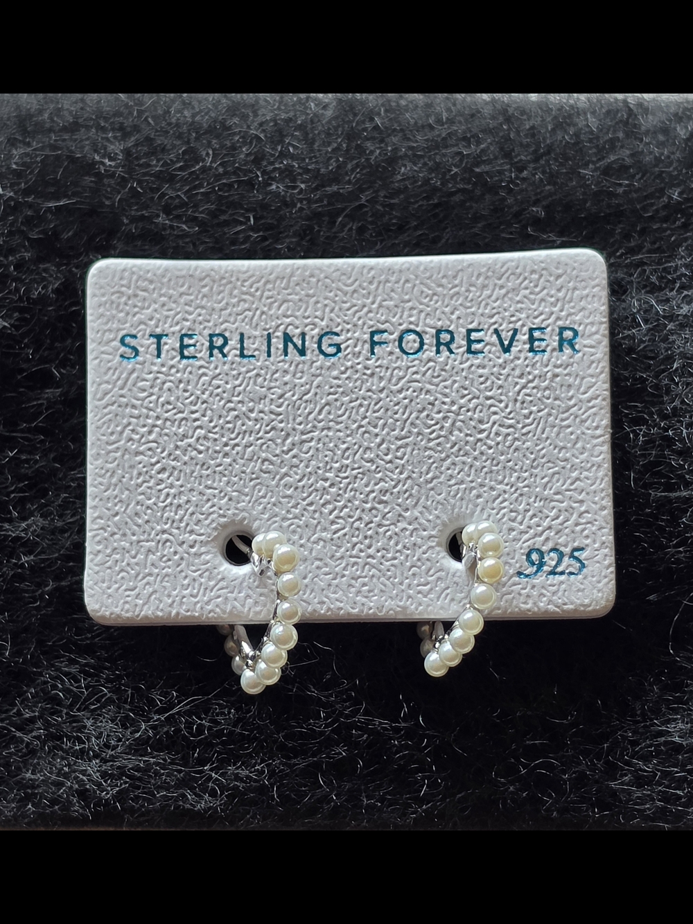 Sterling Forever Pearl Hoop Earrings - White Pearls - Picture 2 of 8